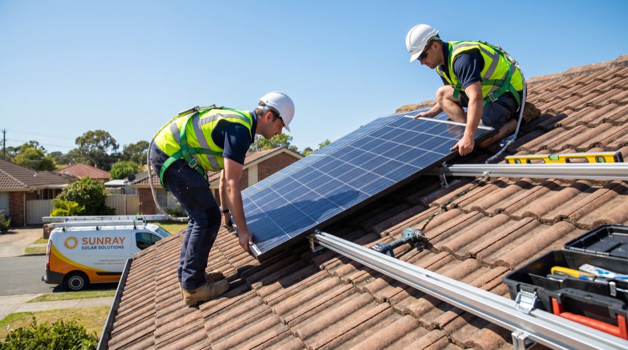 Photovoltaik-Installation auf Ziegeldach
